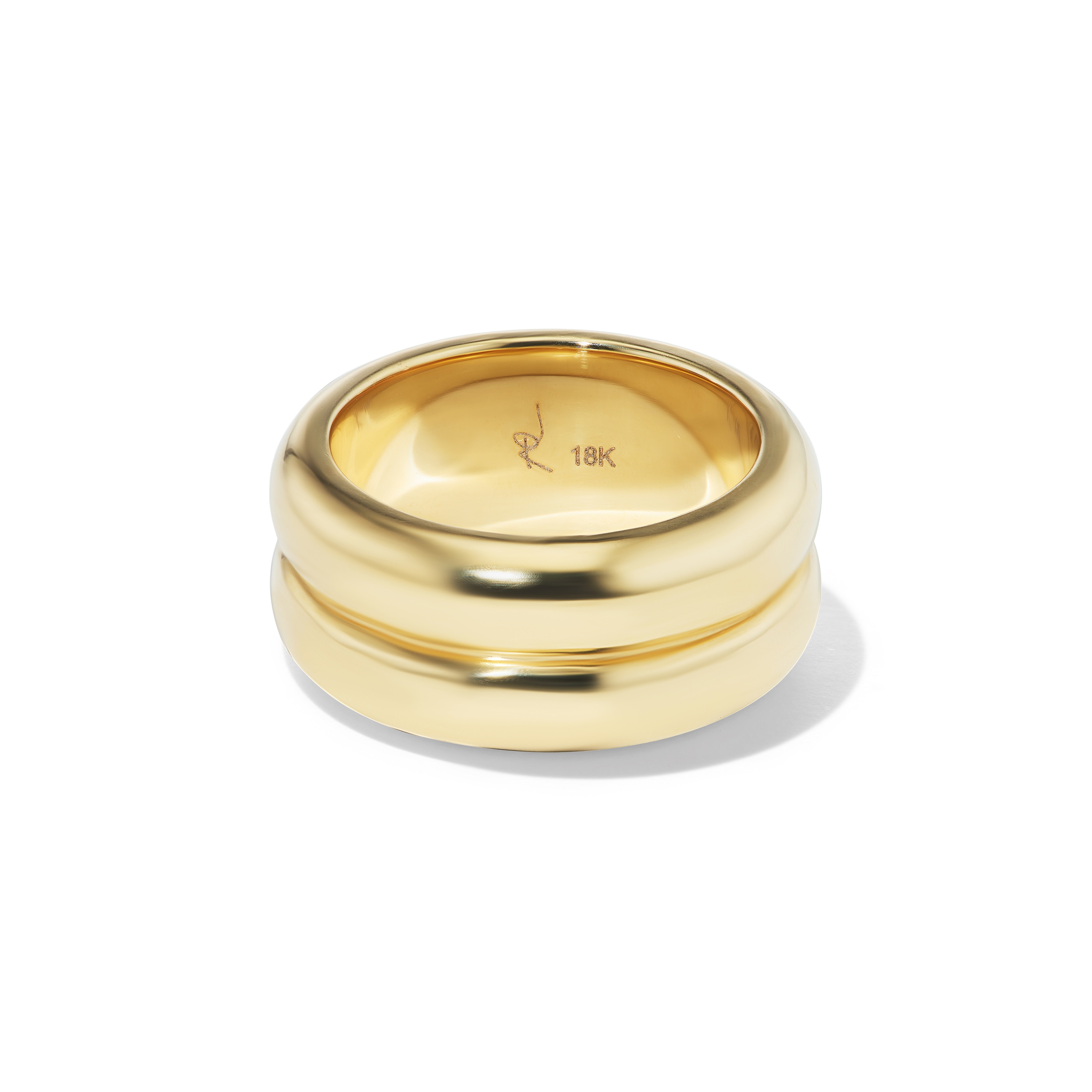 18k yellow gold double band Anna ring by Jade Ruzzo Tiny Gods 