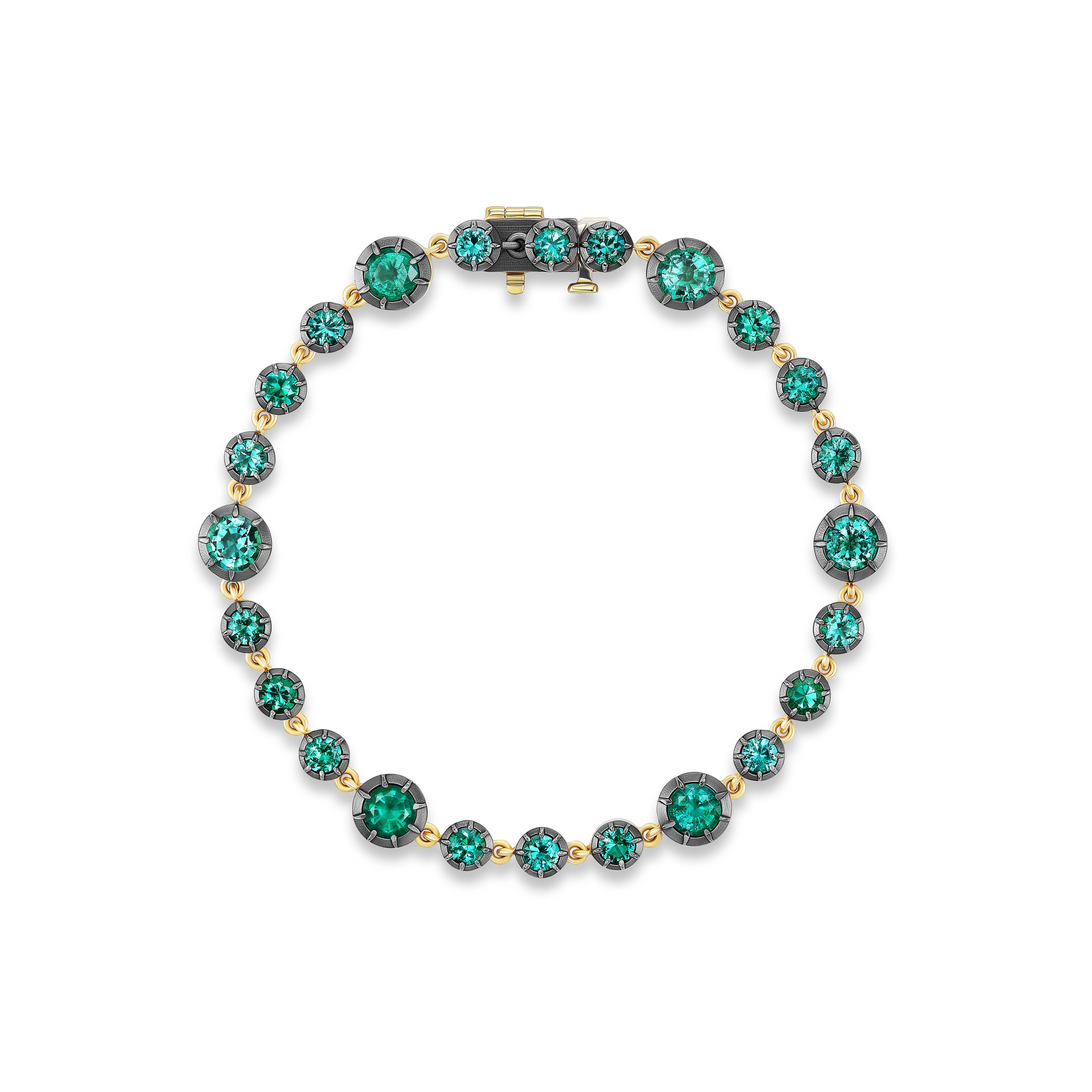 yellow gold emerald regency Georgian tennis bracelet tiny gods 
