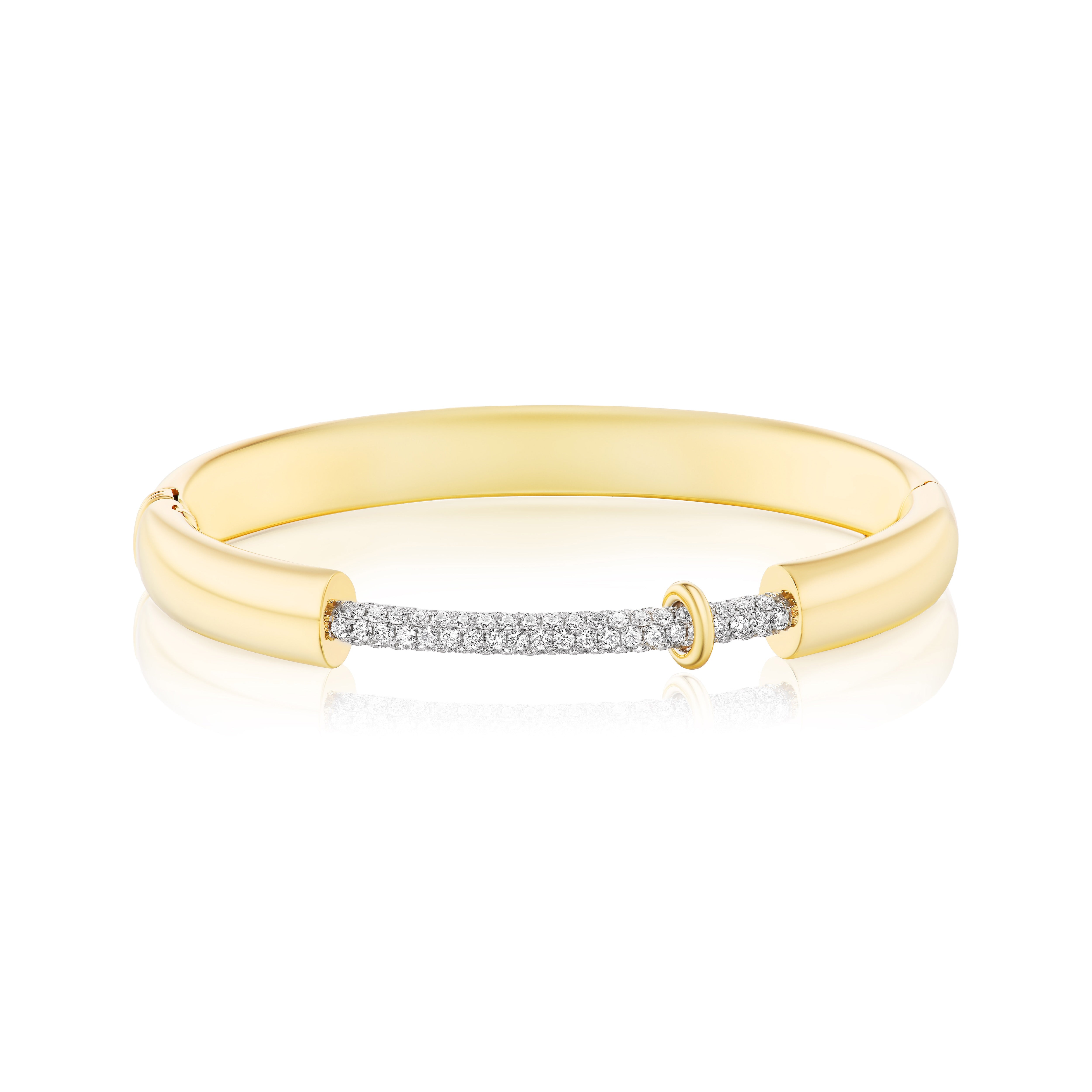 14k yellow gold diamond pave endless bangle by RainbowK Tiny Gods 