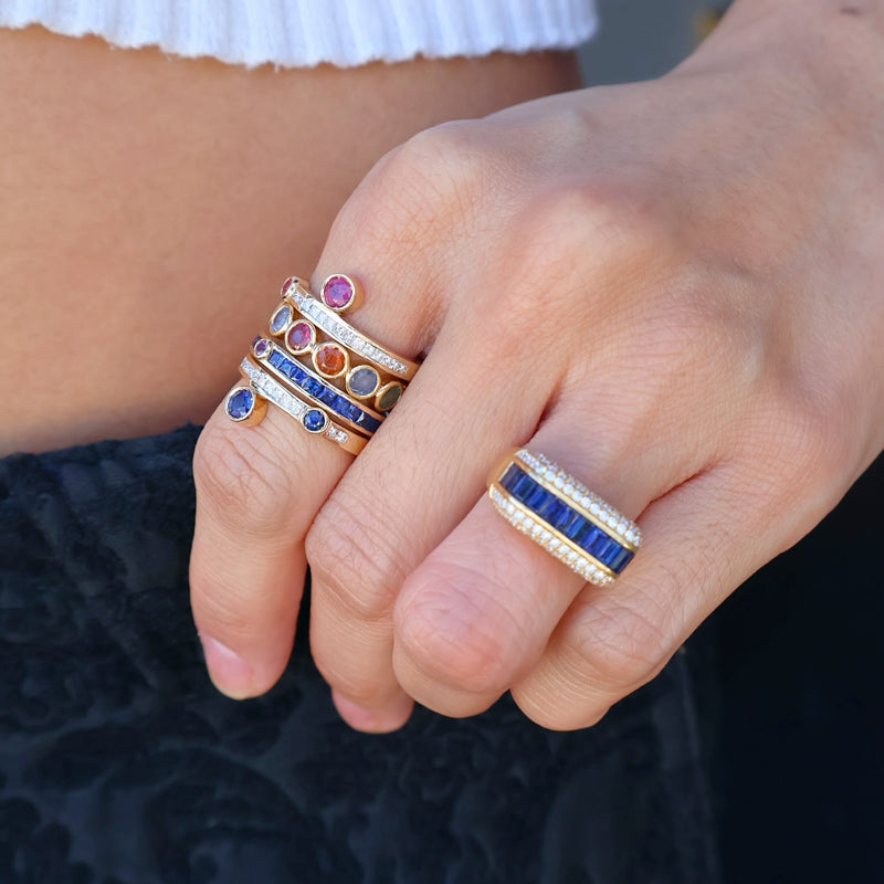 14k yellow gold Vida ruby and diamond ring by ITA Tiny Gods