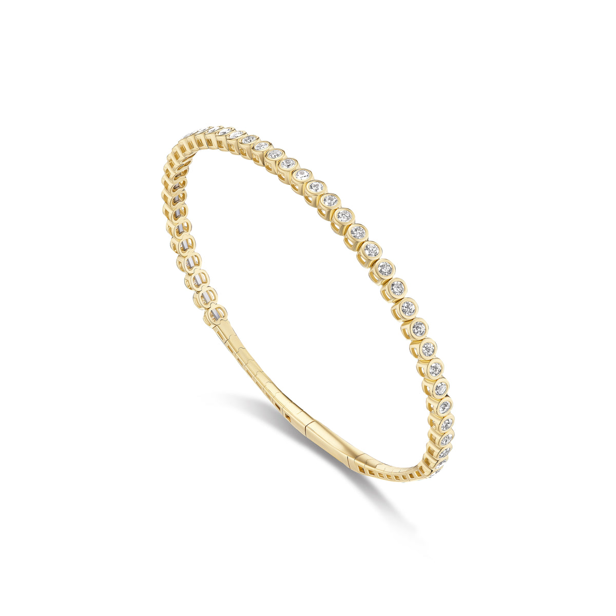 Round Diamond Bezel Flex Bracelet