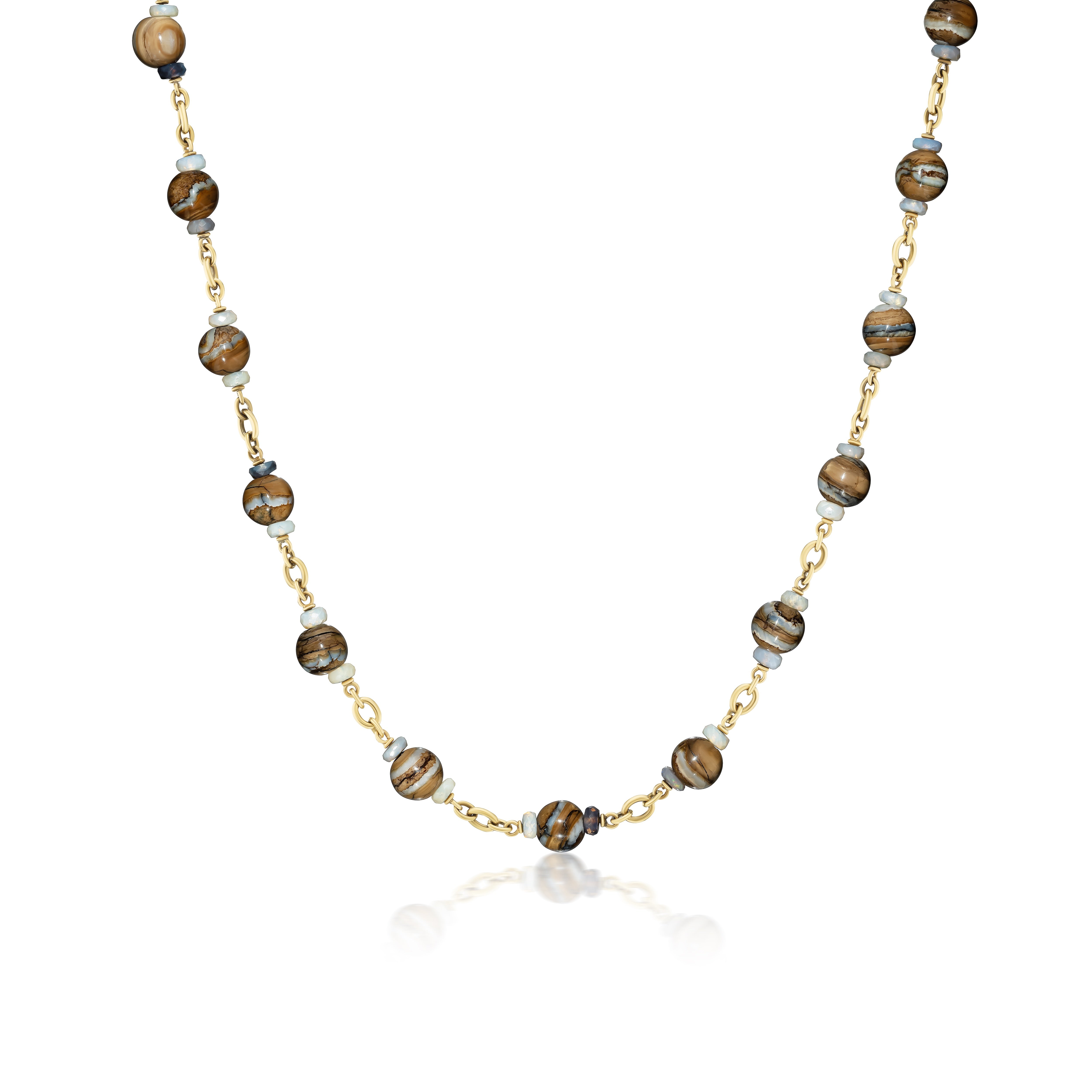 Mammoth Bone & Opal Beaded Confetti Chain