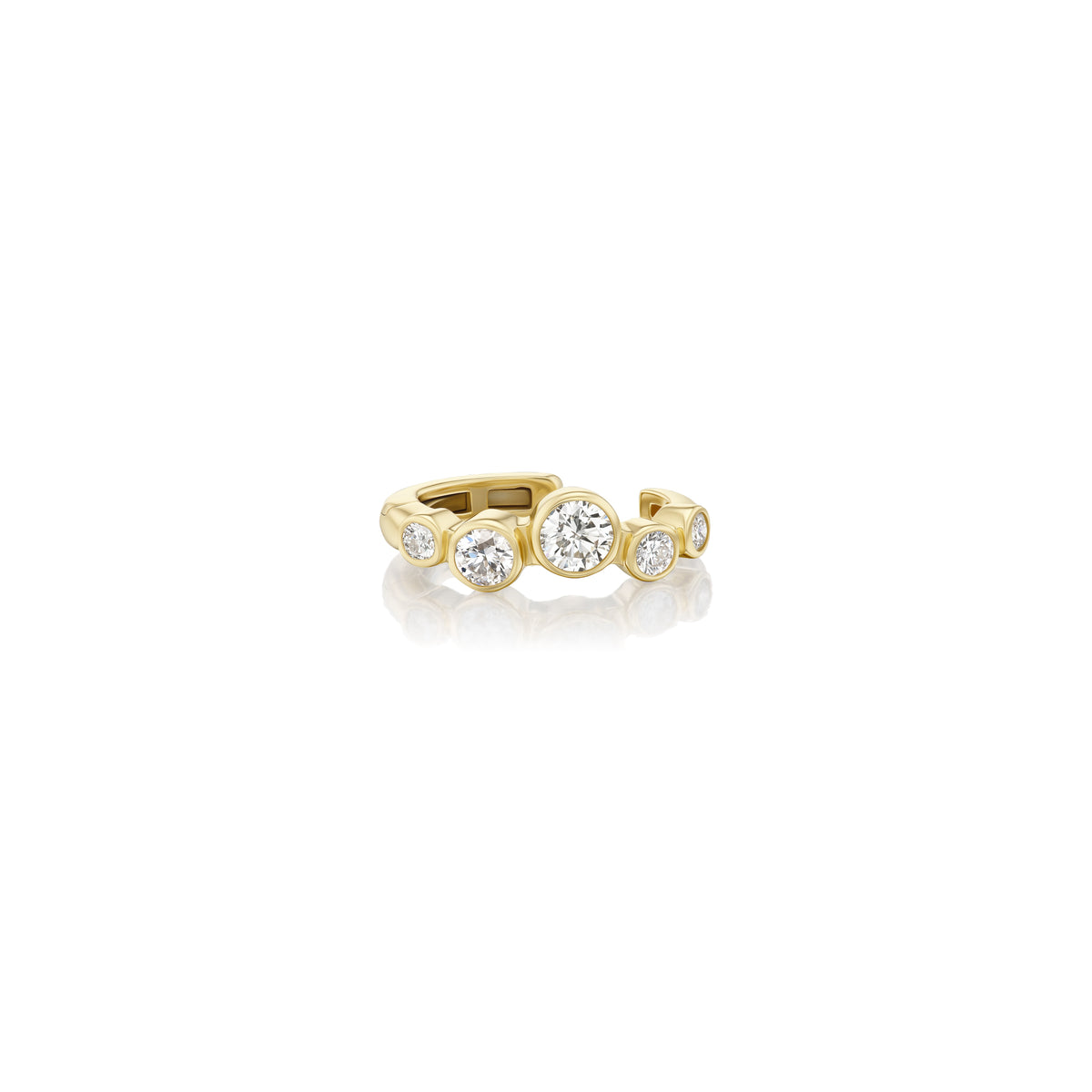 14k yellow gold bezel diamond constellation hinged ear cuff by Tiny Gods