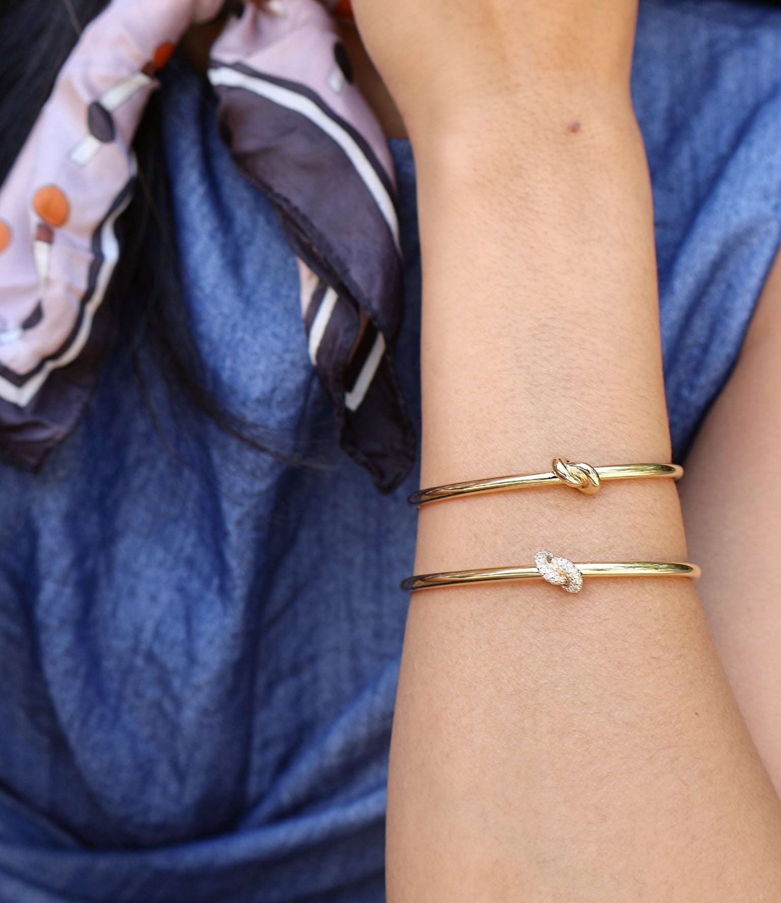 18k yellow gold legacy knot bangle bracelet by Engelbert Tiny Gods