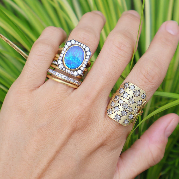 18k yellow gold opal diamond renee ring by Sylva & Cie Tiny Gods