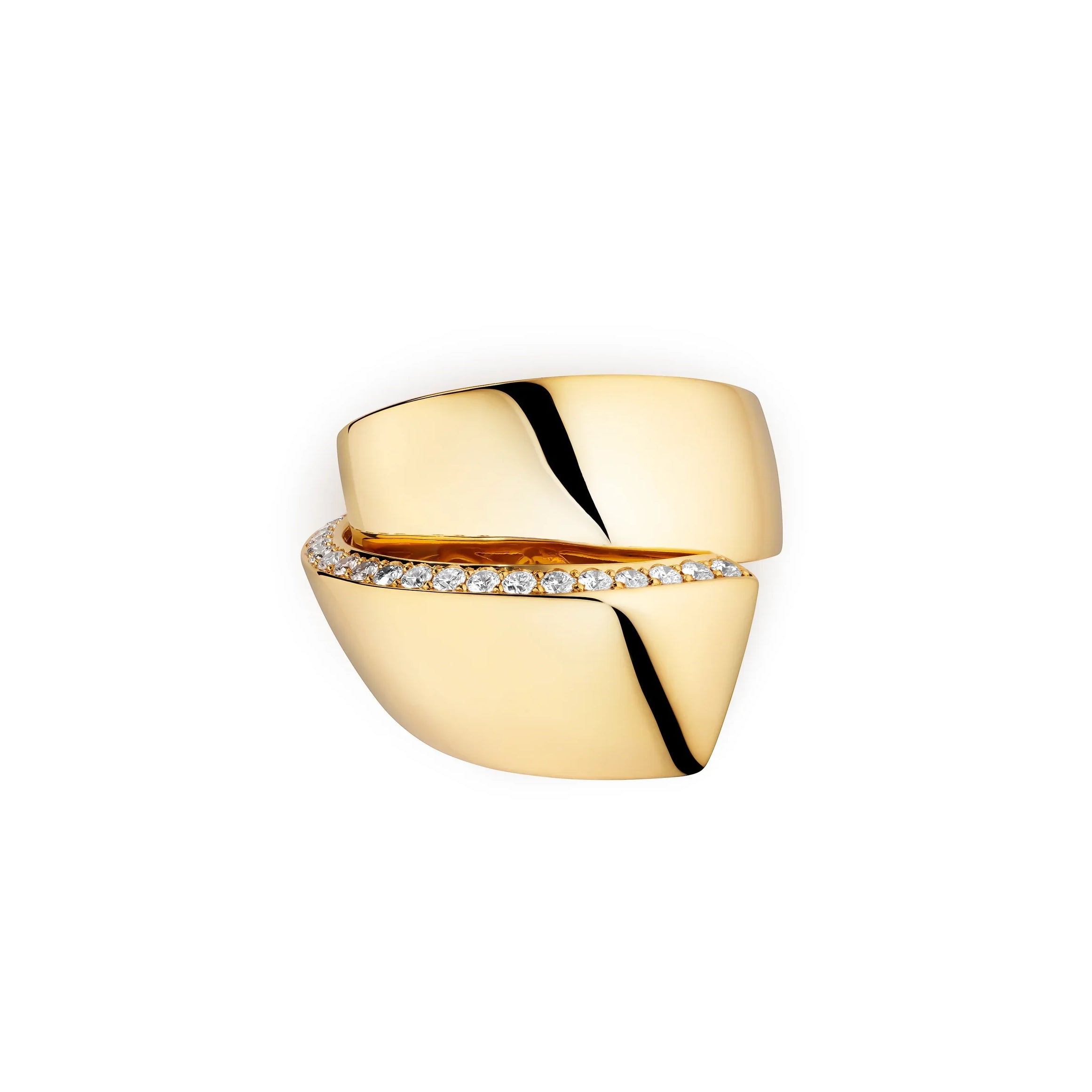 18k yellow gold pave diamond divino ring by Engelbert Tiny Gods