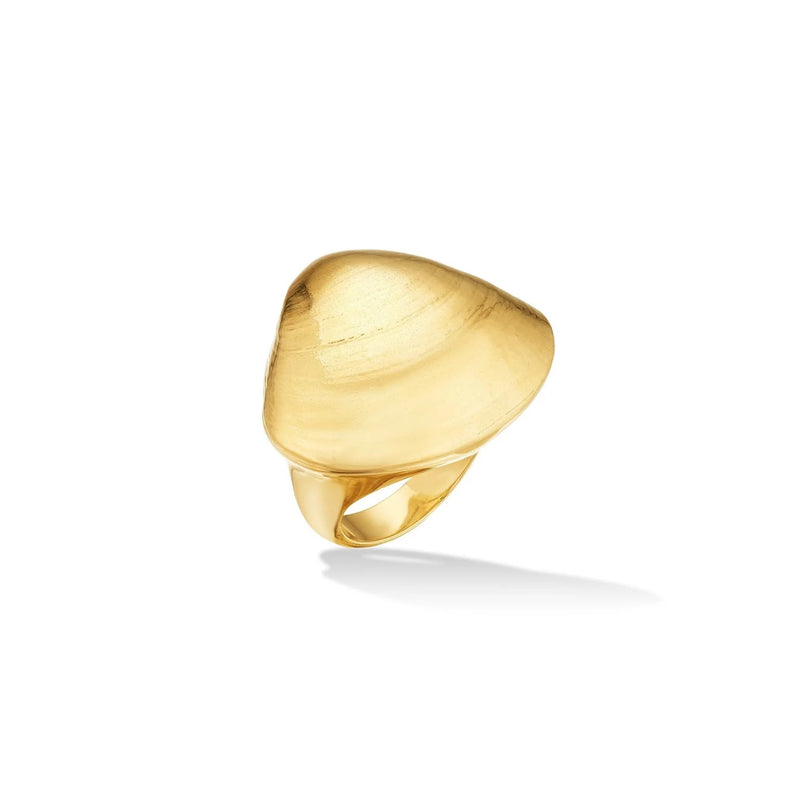 18k yellow gold shell cocktail ring by Cadar Tiny Gods