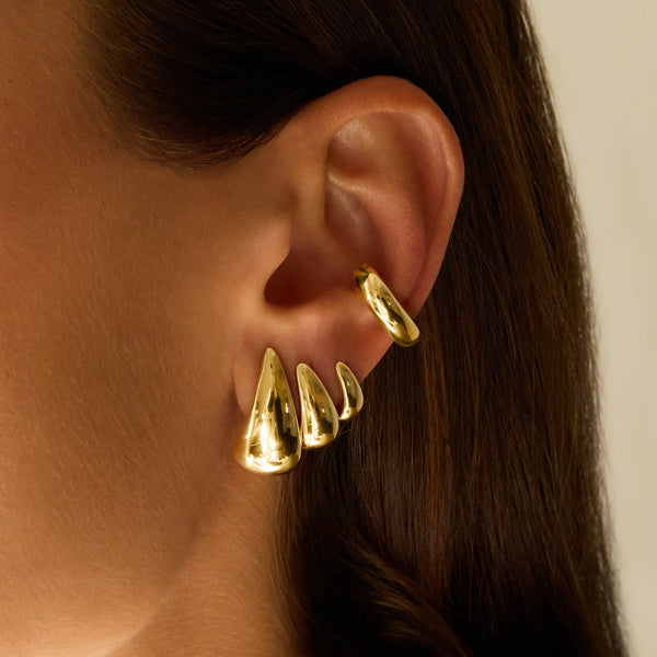 18k yellow gold small polished claw earrings by Anita Ko Tiny Gods