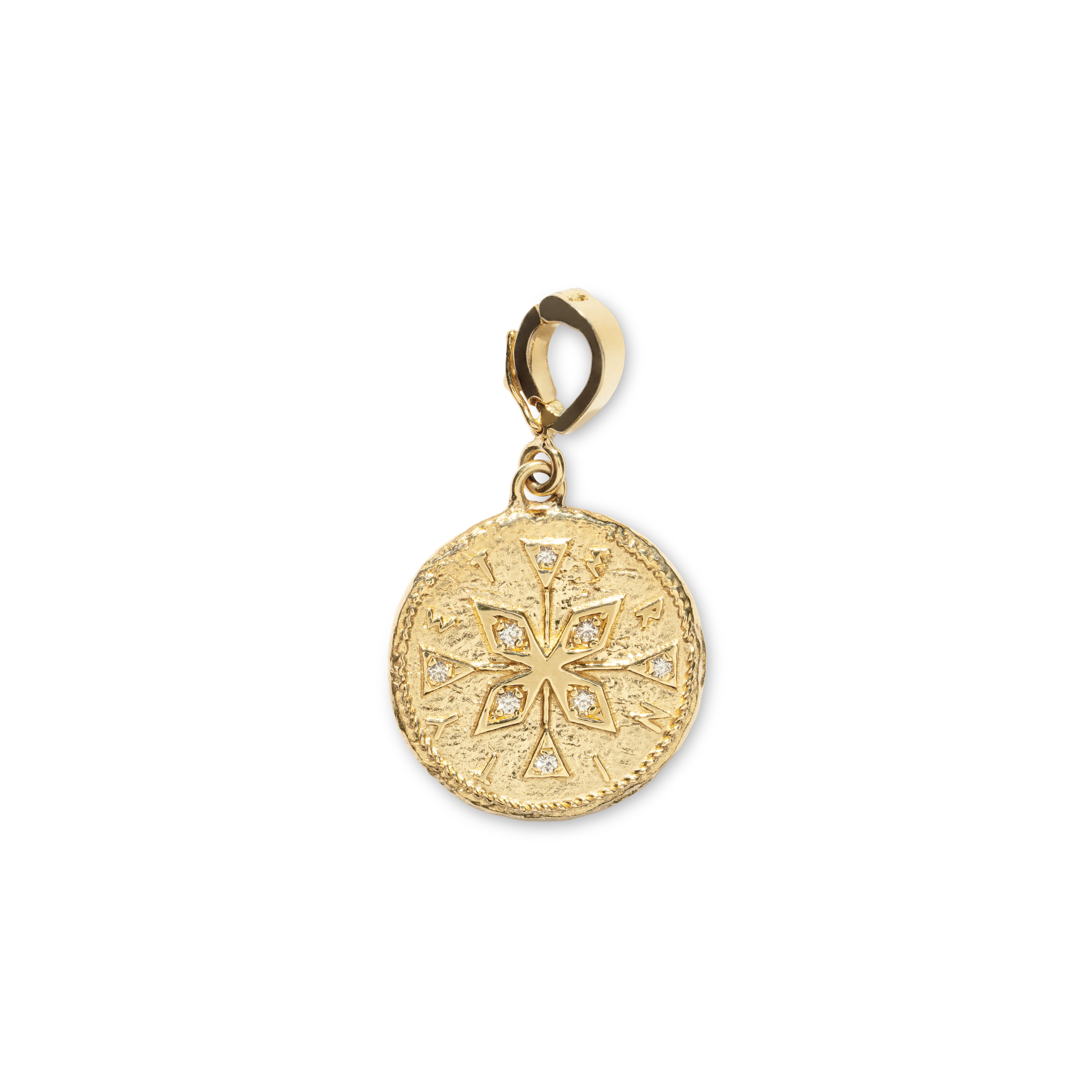 Compass Small Diamond Coin Charm