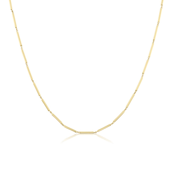 14k yellow gold stick link chain necklace by Tiny Gods 24"