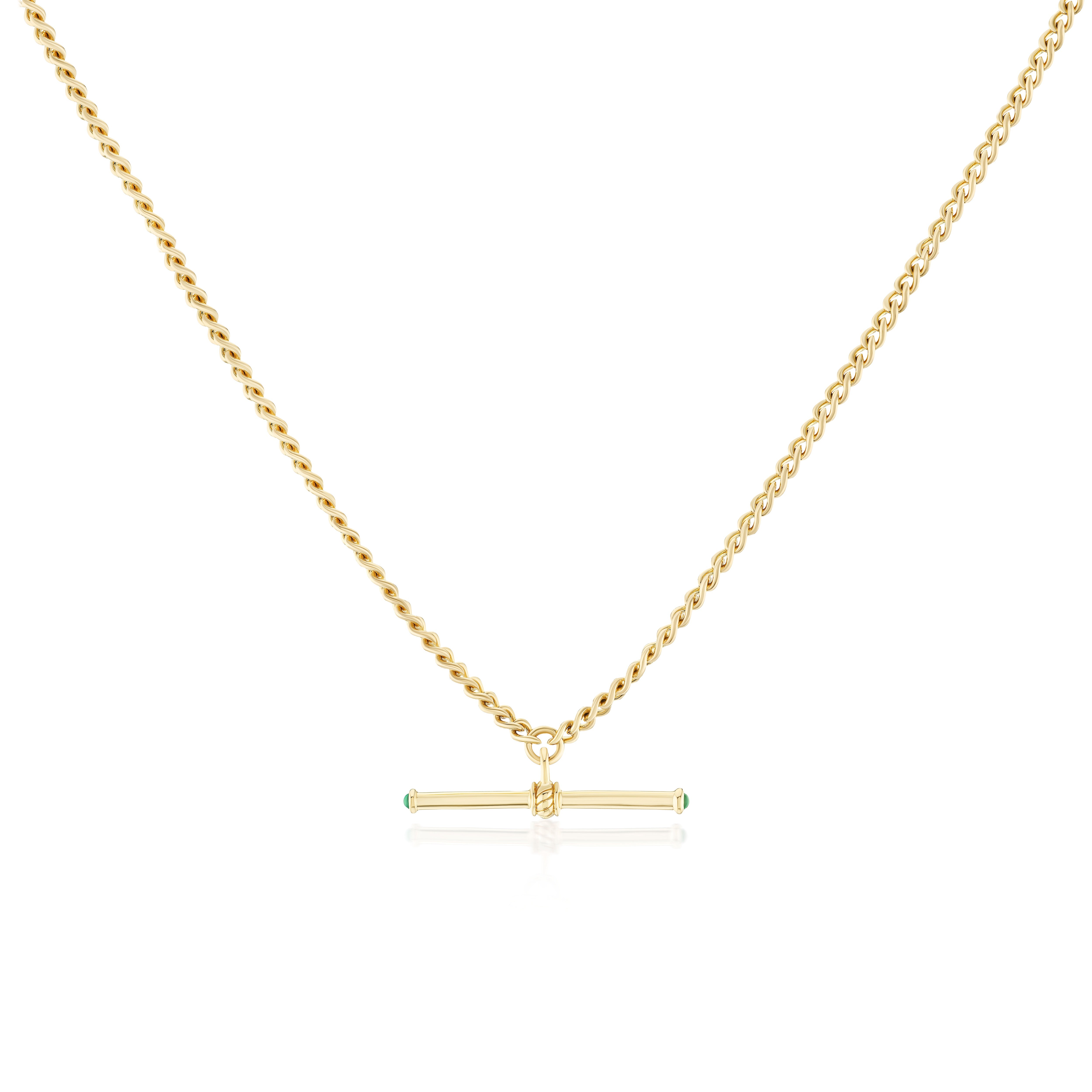 14k yellow gold tiny t-bar pendant layering necklace by Lucy Delius Tiny Gods 
