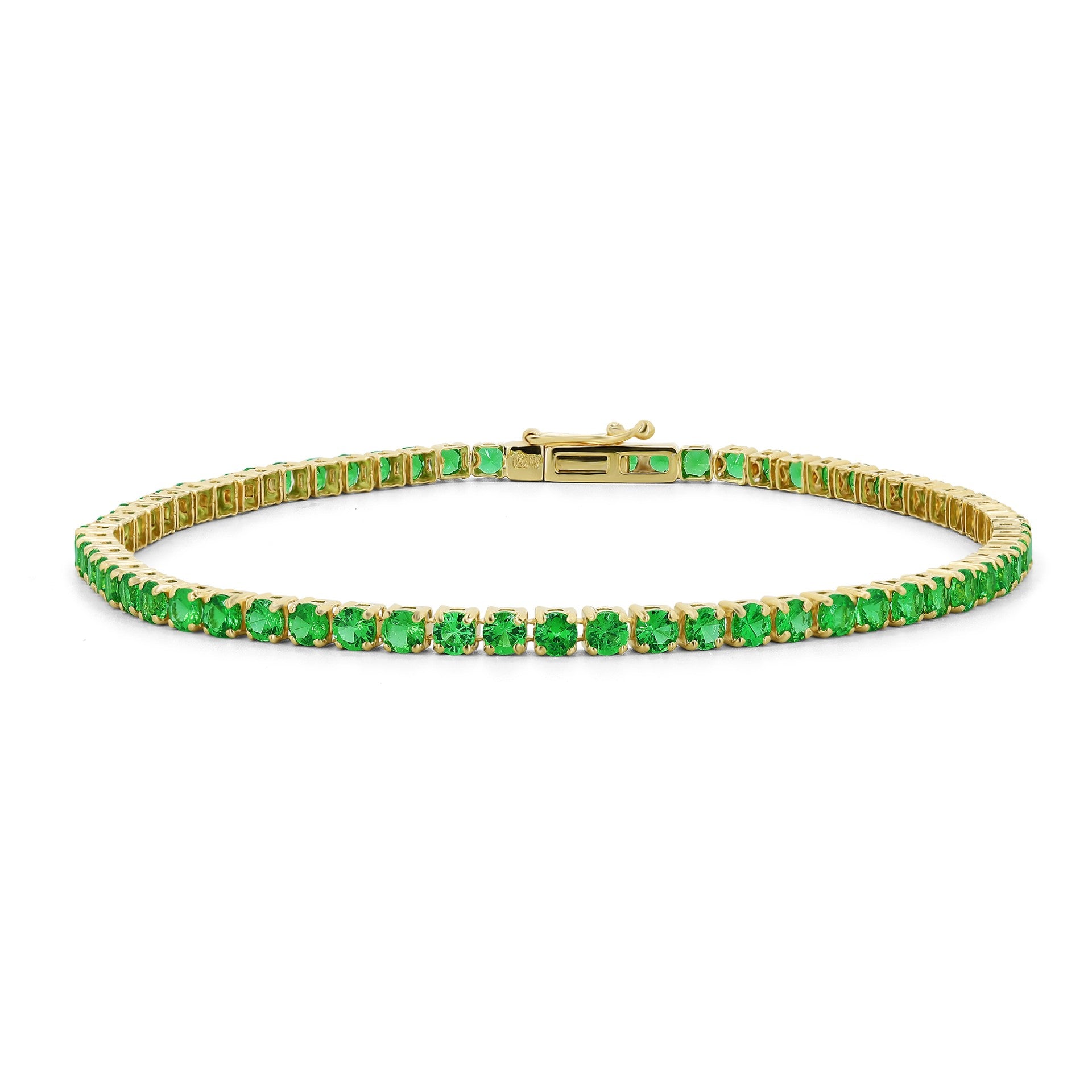 18k yellow gold tsavorite invisible tennis bracelet Tiny Gods 