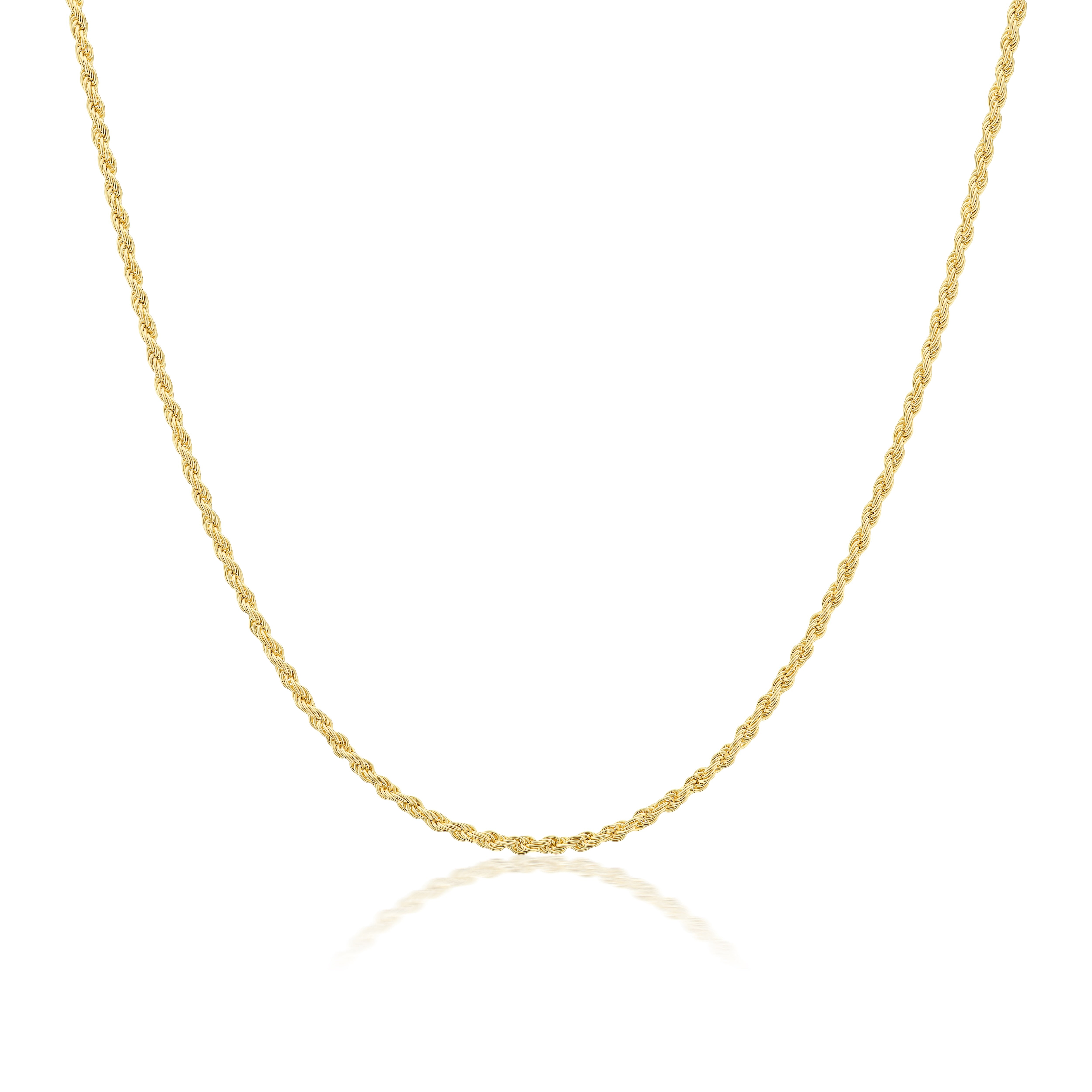 14k yellow gold twisted rope long chain Tiny Gods 