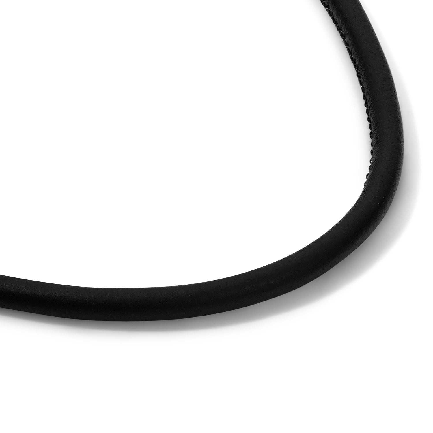 18k yellow gold black leather wide cord necklace by jade Ruzzo Tiny Gods 