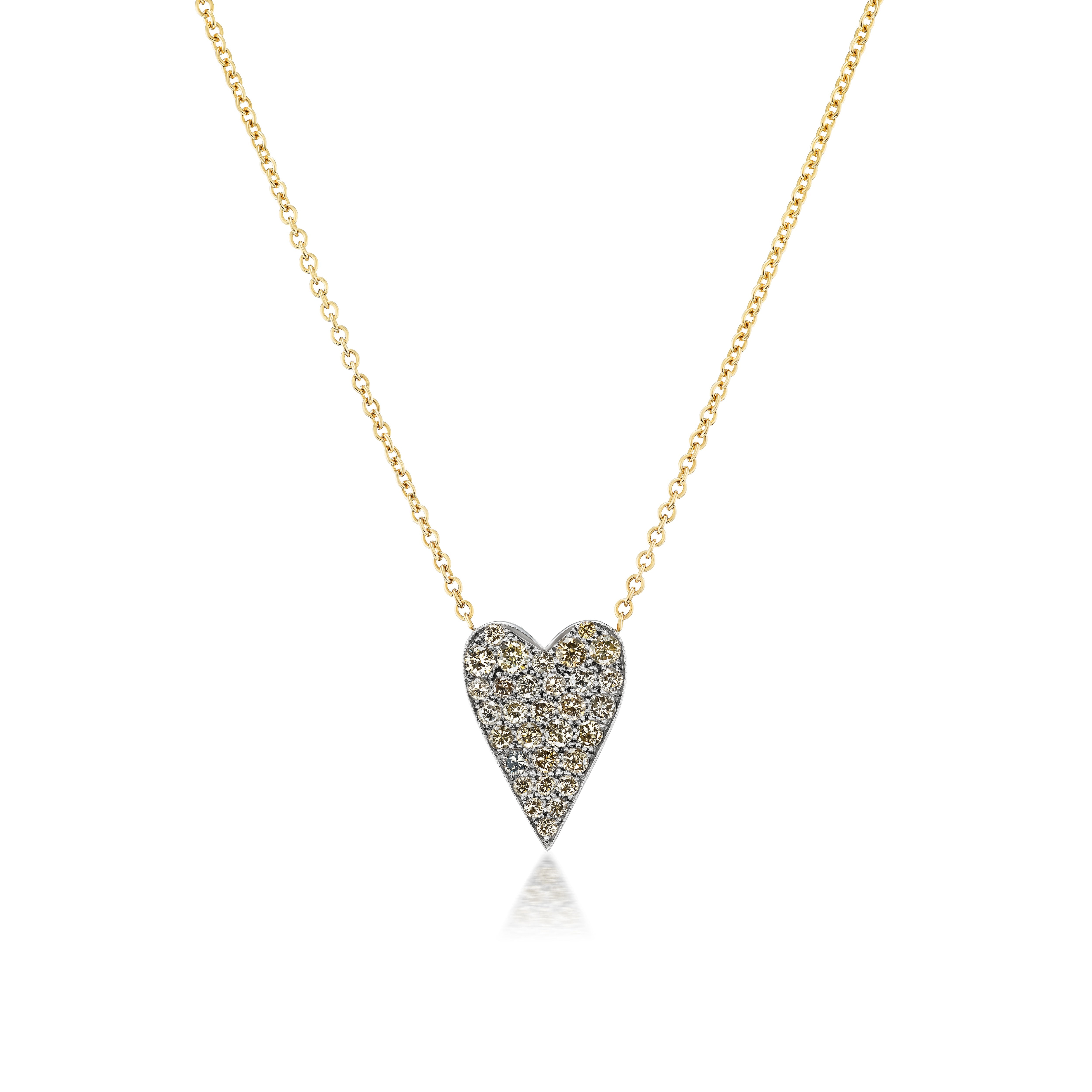 18k yellow gold fancy yellow diamond heart ten tables pendant by Sylva & Cie Tiny Gods 