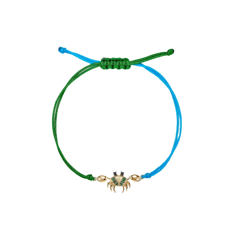 tsavorite-green-crab-charm-bracelet-blue-green-cord-yvonne-leon-tiny-gods