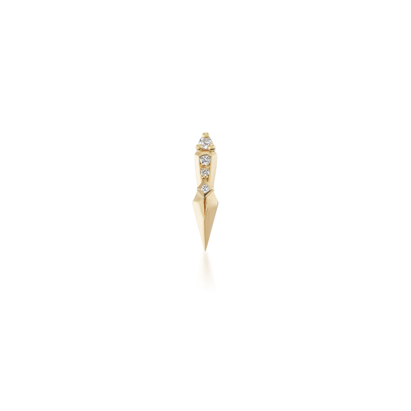 18K yellow gold and diamond The Dagger Stud by Stephanie Anders x Sorellina Tiny  Gods