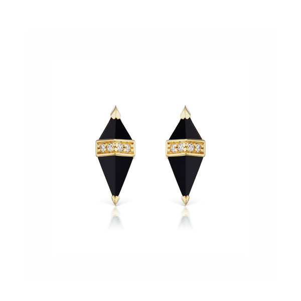 18K yellow gold Onyx Pietra Studs by Sorellina Tiny Gods