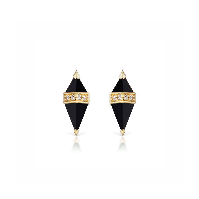 18K yellow gold Onyx Pietra Studs by Sorellina Tiny Gods