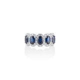 Oval Sapphire and Diamond Halo Ring