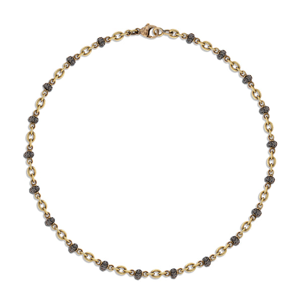 15" Confetti Chain by Sylva & Cie black diamonds 18KY