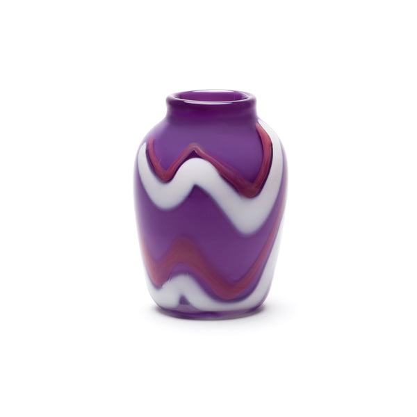 Paul Arnhold hand blown glass lilac with pink and white strokes Tiny Gods