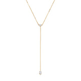 18K yellow gold Heart & Marquis Diamond Lariat necklace by Anita Ko at Tiny Gods