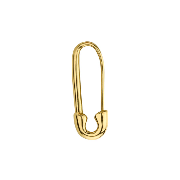 18k yellow gold Plain safety pin earring by Anita Ko