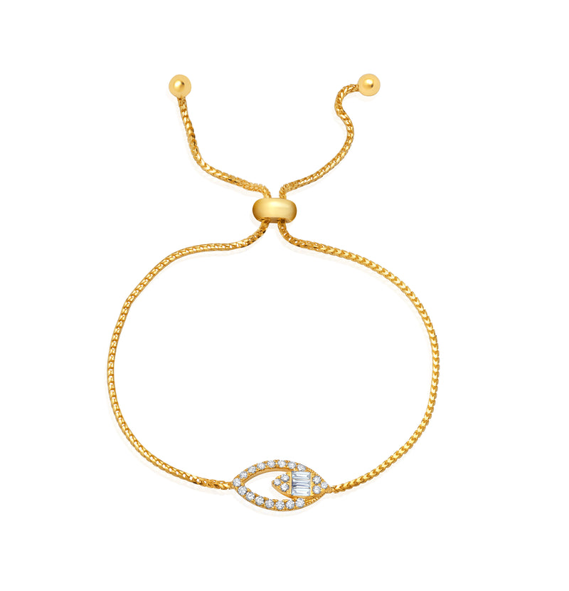 18k yellow gold Asa diamond bolo bracelet with adjustable bolo by Graziela Tiny Gods
