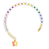 Multicolor B-Colour Glass Bead Bracelet 9K yellow gold by Bea Bongiasca enamel rainbow multicolor