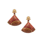 Petite Red Flowers Marquetry Earrings Silvia Furmanovich at Tiny Gods