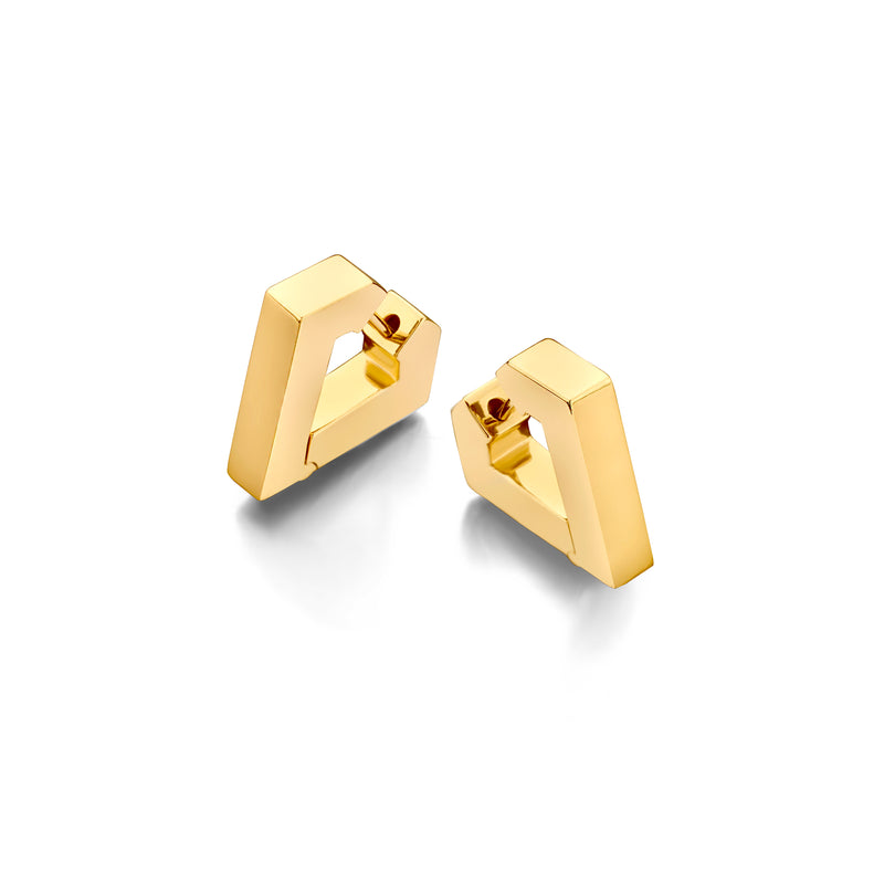 Brute Diamanti Mini Earrings by Dries Criel Geometric Huggies 18K yellow gold