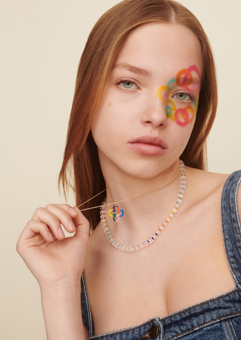B-Colour Bea Bongiasca B Multi Color Glass Bead Necklace on model