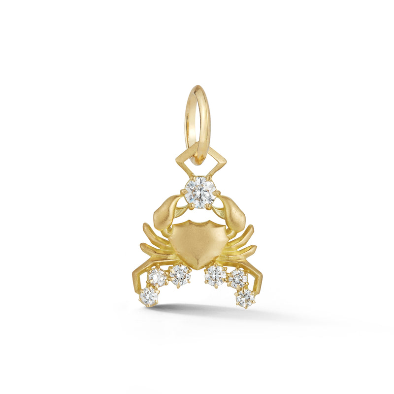 Cancer Charm by Jade Trau diamonds yellow gold zodiac pendant crab