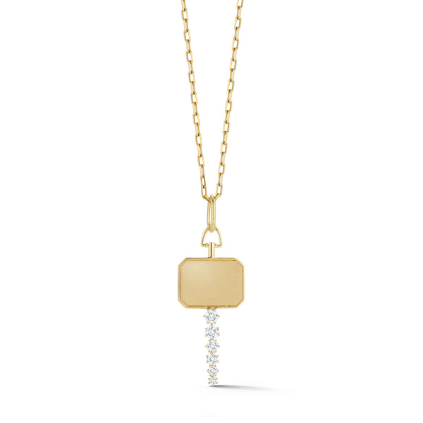 18k yellow gold Catherine Key Charm diamond pendant by Jade Trau diamonds yellow gold
