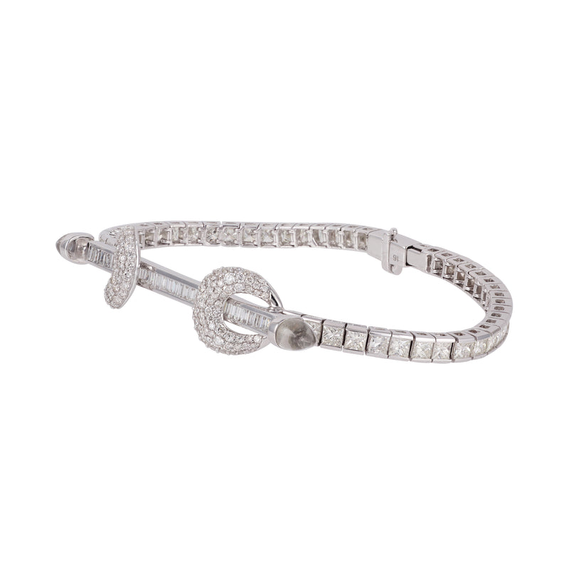 Diamond and White Gold Chakra Tennis Bracelet by Ananya
