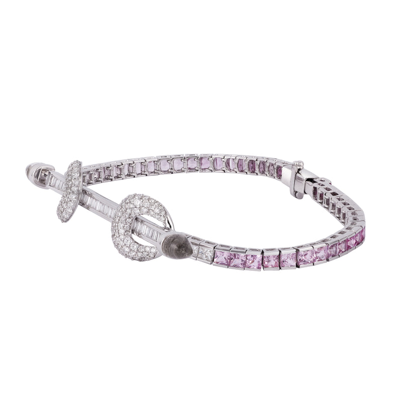 Pink Ombré Chakra Tennis Bracelet by Ananya sapphires diamonds tiny gods