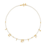 18k yellow gold pearl collar Agni Necklace by Sauer Tiny Gods