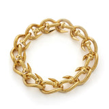 18kt yellow gold David Webb Hammered Nail Link Bracelet Tiny Gods