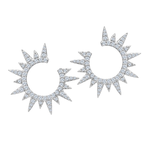 18k white gold everest earrings with diamonds by Graziela 