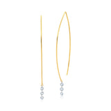 18k yellow gold floating diamond earrings by Graziela Gems Tiny Gods