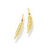 Small Feather Earrings by Cadar 18k yellow gold