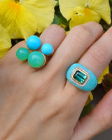 18K yellow gold Double-Tip Ring with Chrysoprase Guita M Tiny Gods