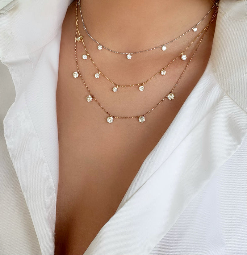 Floating Pear Diamond Necklace – Also, Freedom