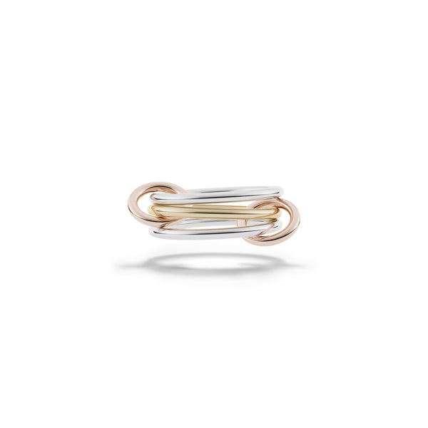 18K yellow gold, sterling silver, and rose gold connectors Solarium MX Ring by Spinelli Kilcollin Tiny Gods