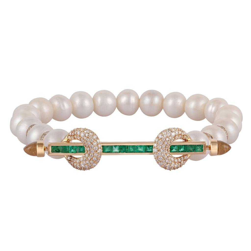 Emerald and deals pearl bracelet