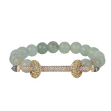 Jade, Peridot, Diamonds and Crystal Quartz Chakra Bracelet by Ananya expandable stretch Tiny Gods