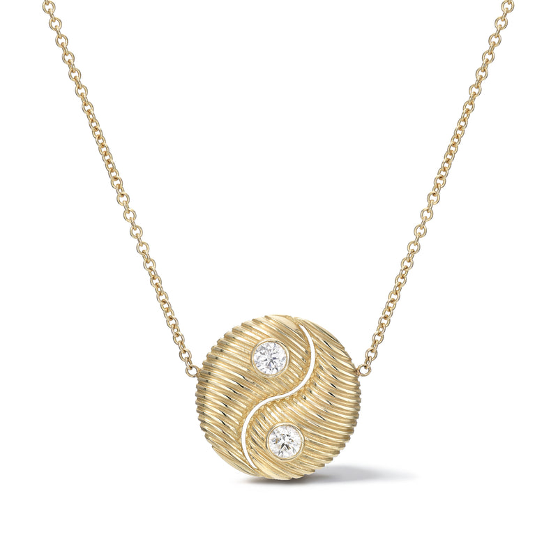 Classic All Gold Yin Yang Pendant by Retrouvai