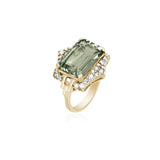 'Rainforest' Prasiolite Ring with Diamonds by Goshwara