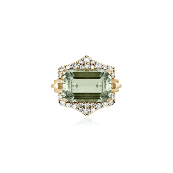 'Rainforest' Prasiolite Ring with Diamonds by Goshwara
